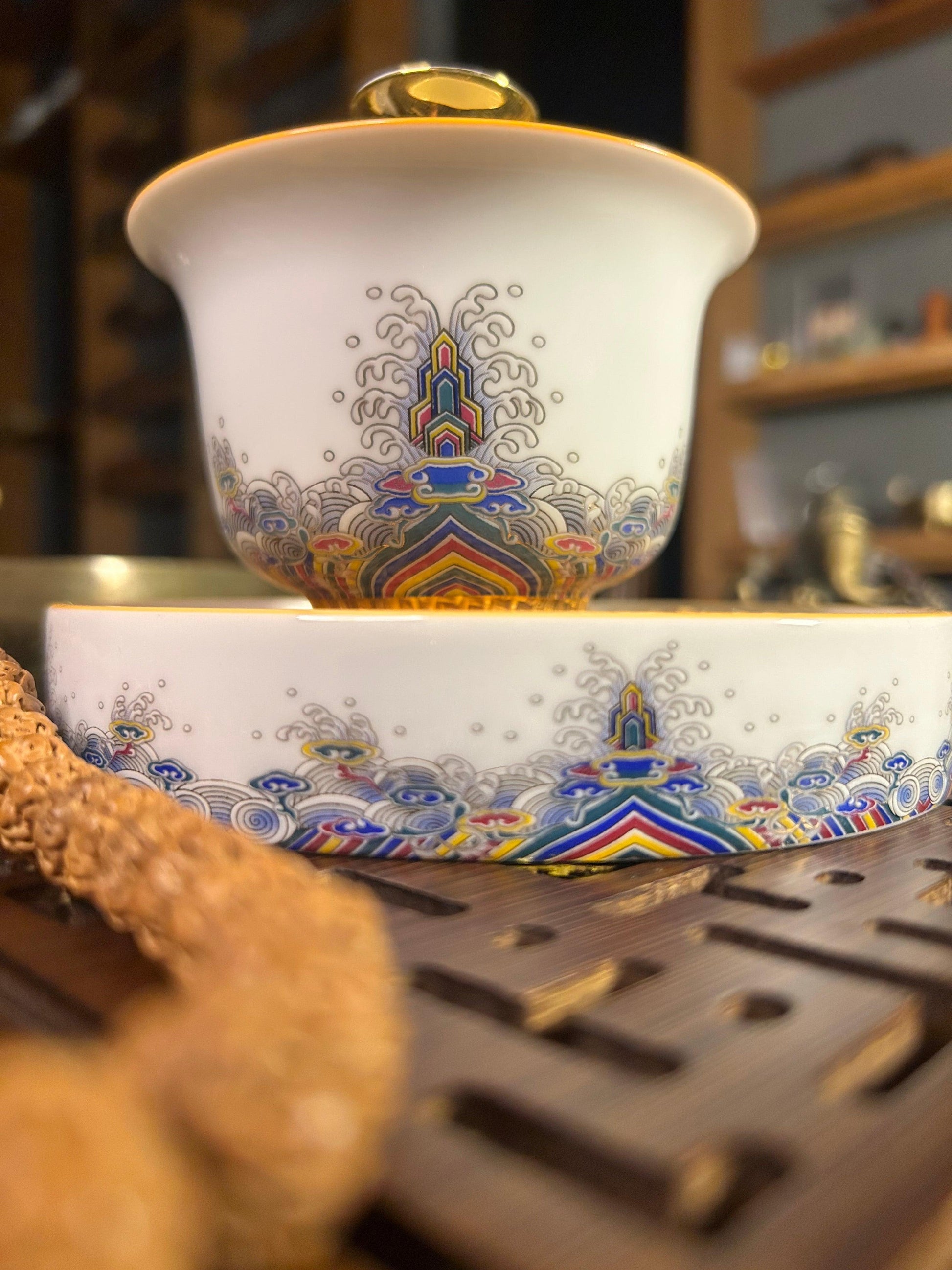 Golden Peacock Gaiwan - Gaba Tea House