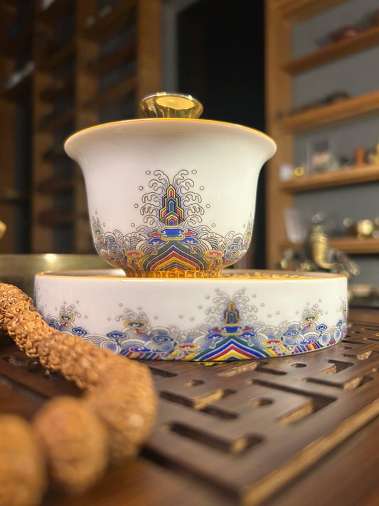 Golden Peacock Gaiwan - Gaba Tea House