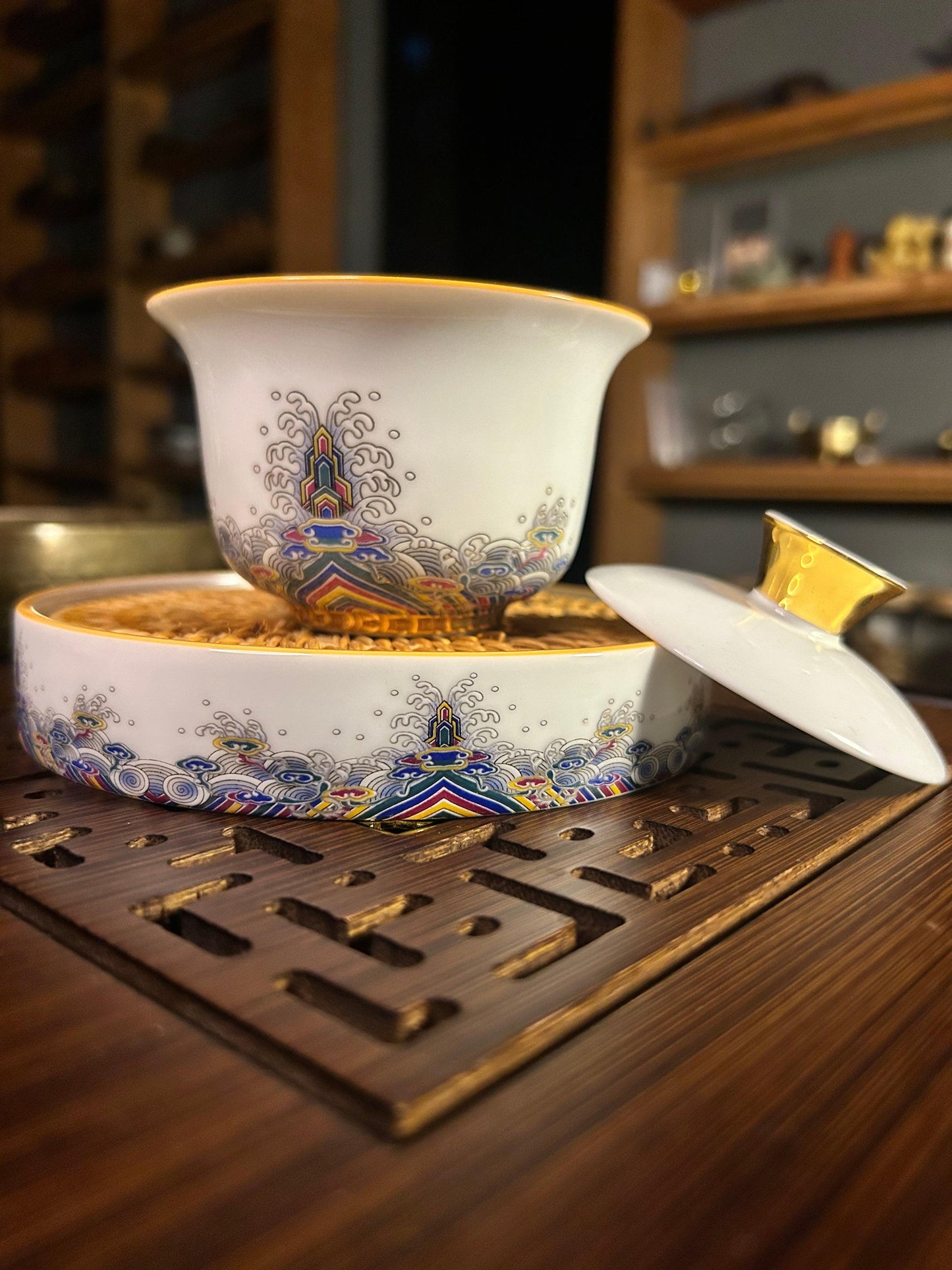 Golden Peacock Gaiwan - Gaba Tea House