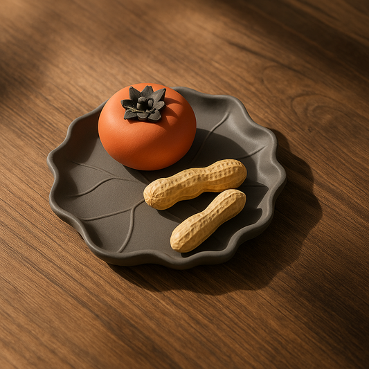 Ceramic Persimmon & Peanuts – A Charming Accent for Your Cha Ban