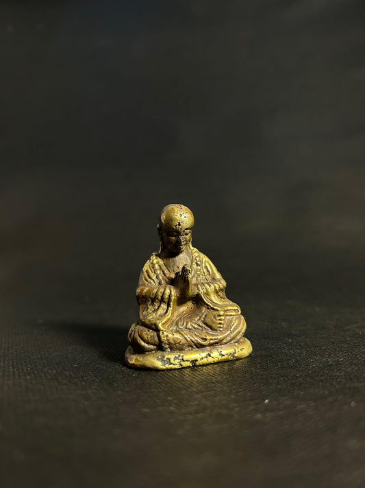 Golden Serenity Monk Figurine - Gaba Tea House