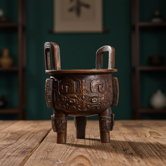 Ding of Ancestral Fire — Bronze Tripod Incense Burner