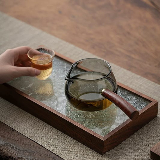 Smoke Glass — Heat-Resistant Glass Chahai with Wooden Handle