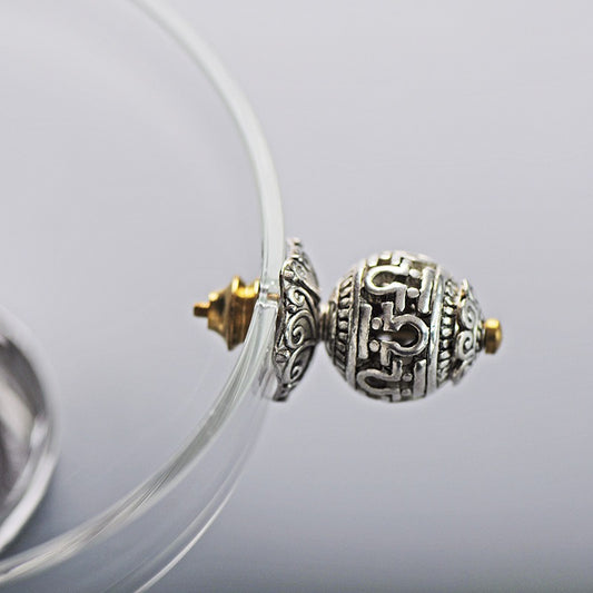 Glass Tea Strainer with Decorative Handle and Glass Stand