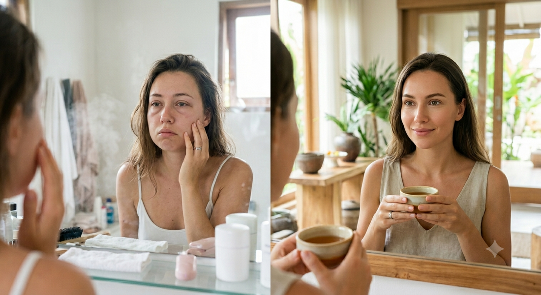 Anti-puffiness tea rituals, life hacks