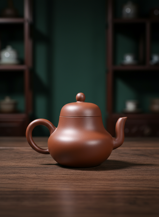 Yixing clay teapot “Autumn Amphora,” 150 ml, with elegant amphora-inspired shape.
