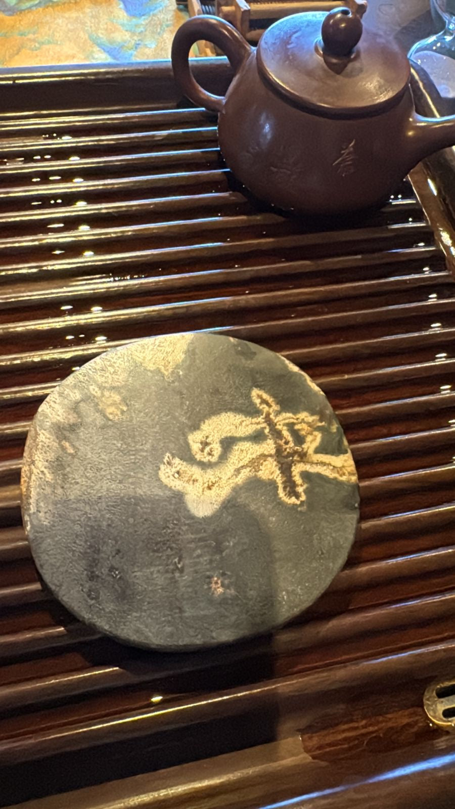 Fossil Wood Teapot Stand — Petrified Wood Base (подставка из дерева)