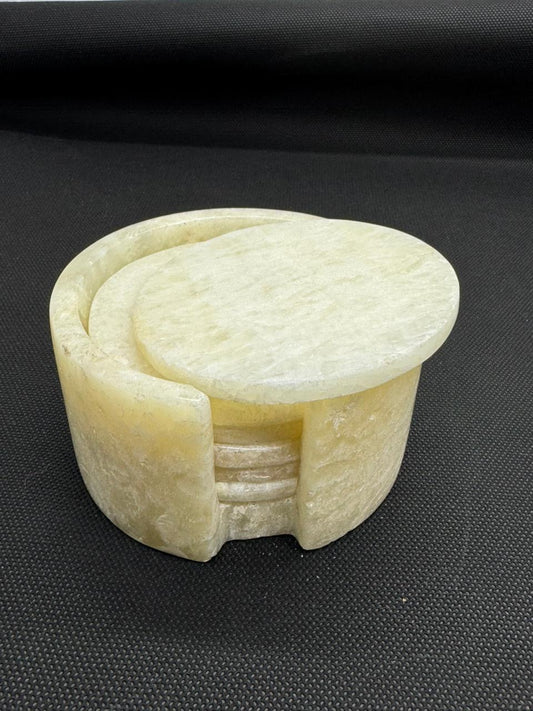 “Set of natural onyx tea coasters”