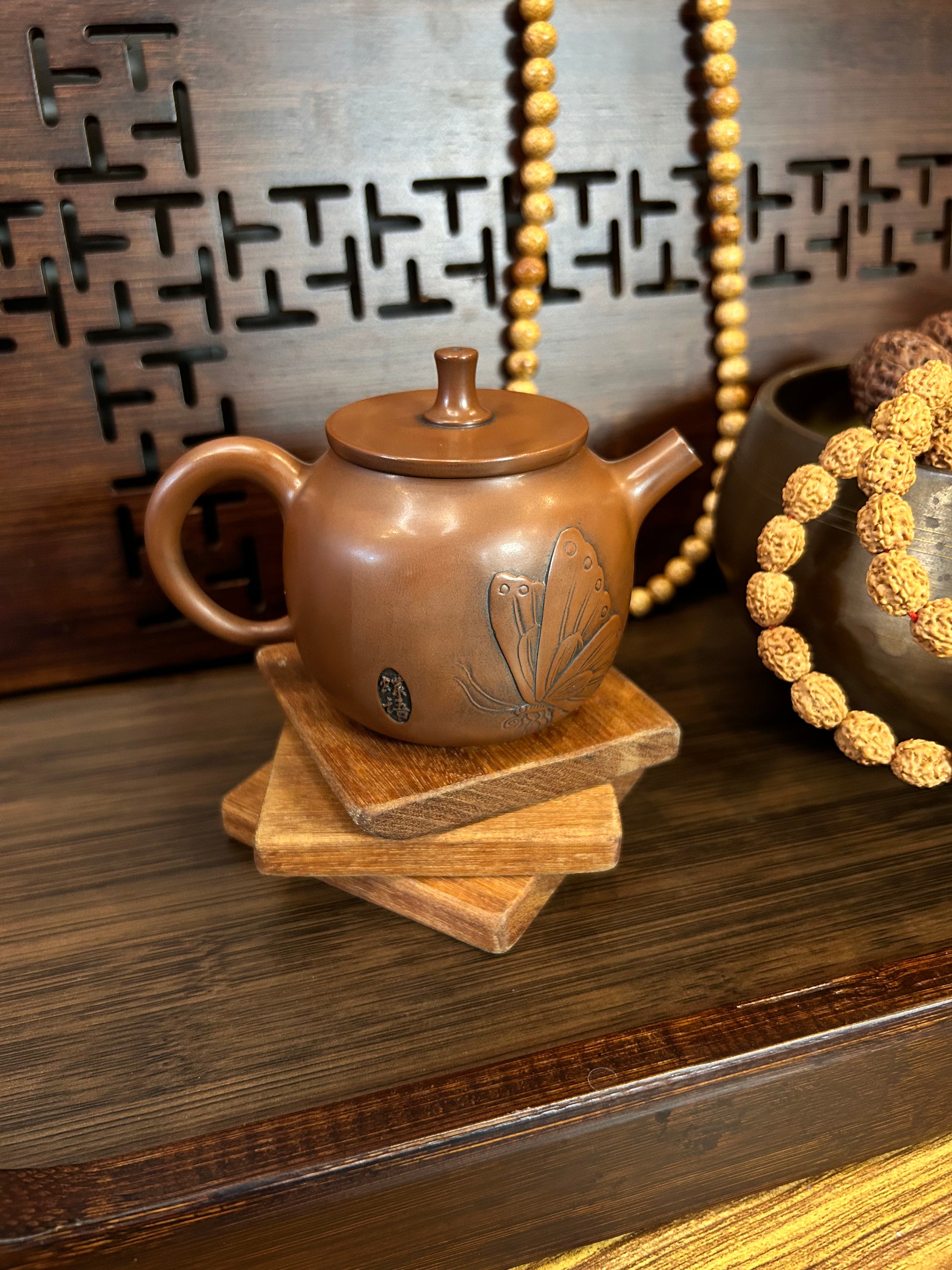 Butterfly Tea Pot (Traditional clay tea pot ) no 18 - Gaba Tea House