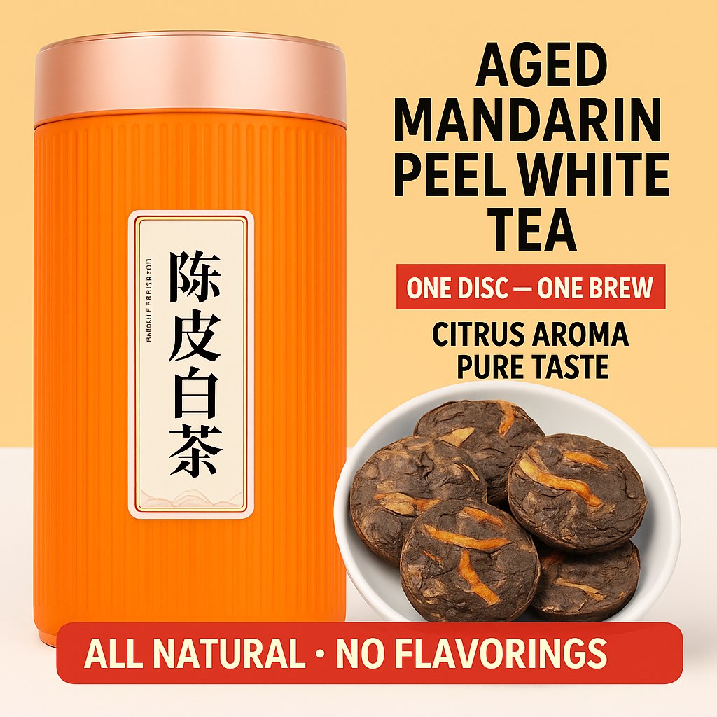 Aged Tangerine Peel White Tea Mini Cakes – Fuding Gongmei Shoumei, Premium Chenpi White Tea