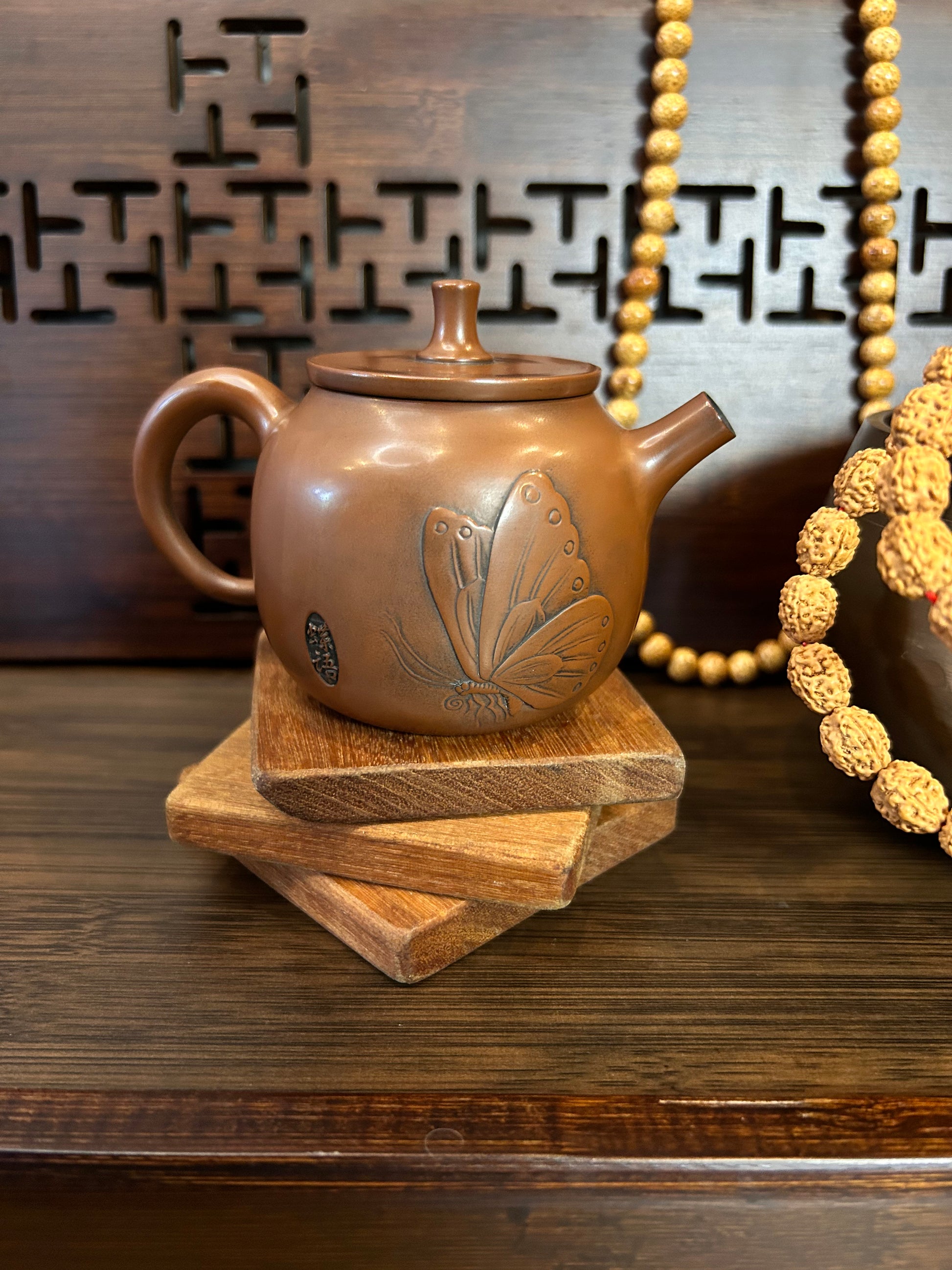 Butterfly Tea Pot (Traditional clay tea pot ) no 18 - Gaba Tea House