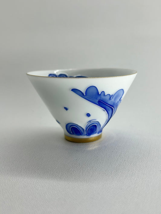 Piala Ceramic Blue Handpaint