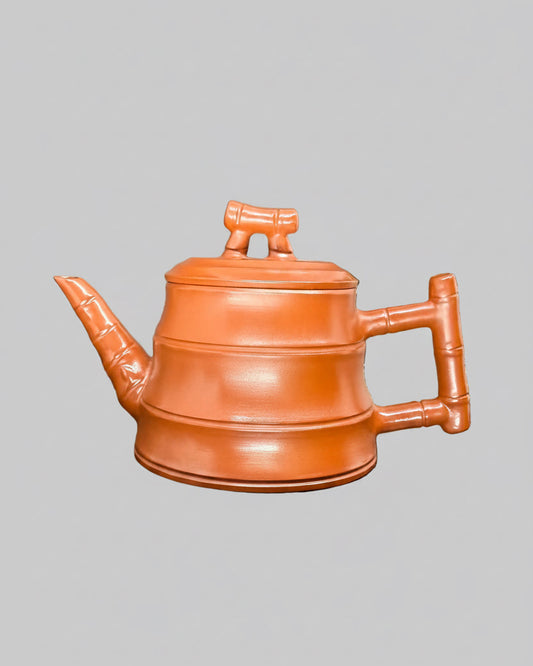 Trapezoidal reddish Yixing clay teapot 120 ml