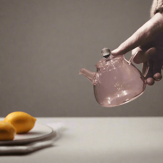 Elegant Pink Glass Teapot
