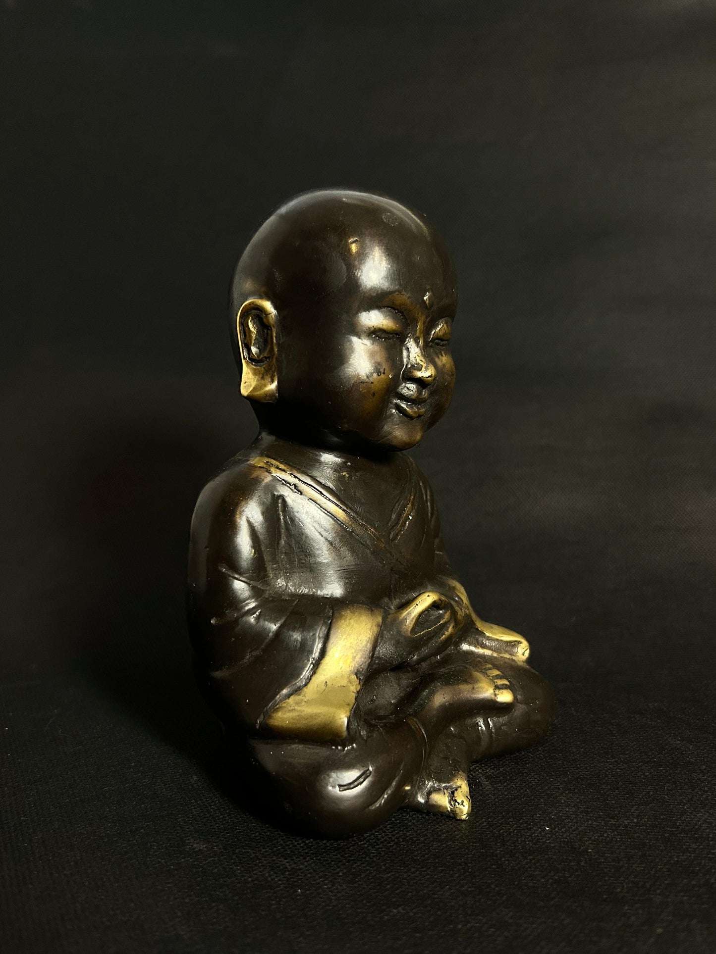 Serene Monk of Tranquility – Bronze Meditation Statue - Gaba Tea House