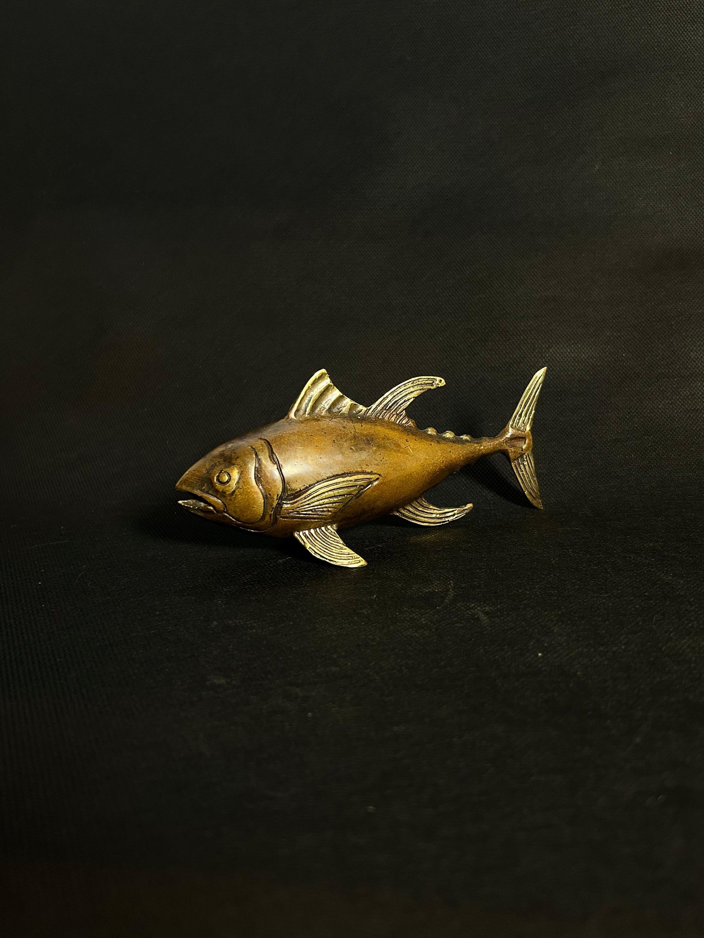 Golden Stream - Handcrafted Bronze Fish Figurine - Gaba Tea House