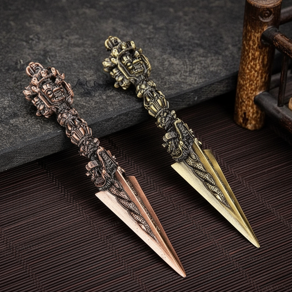 Vajra Tea Knife zinc alloy Buddhist handle – gongfu tea cake breaker Gaba Tea House Bali Indonesia