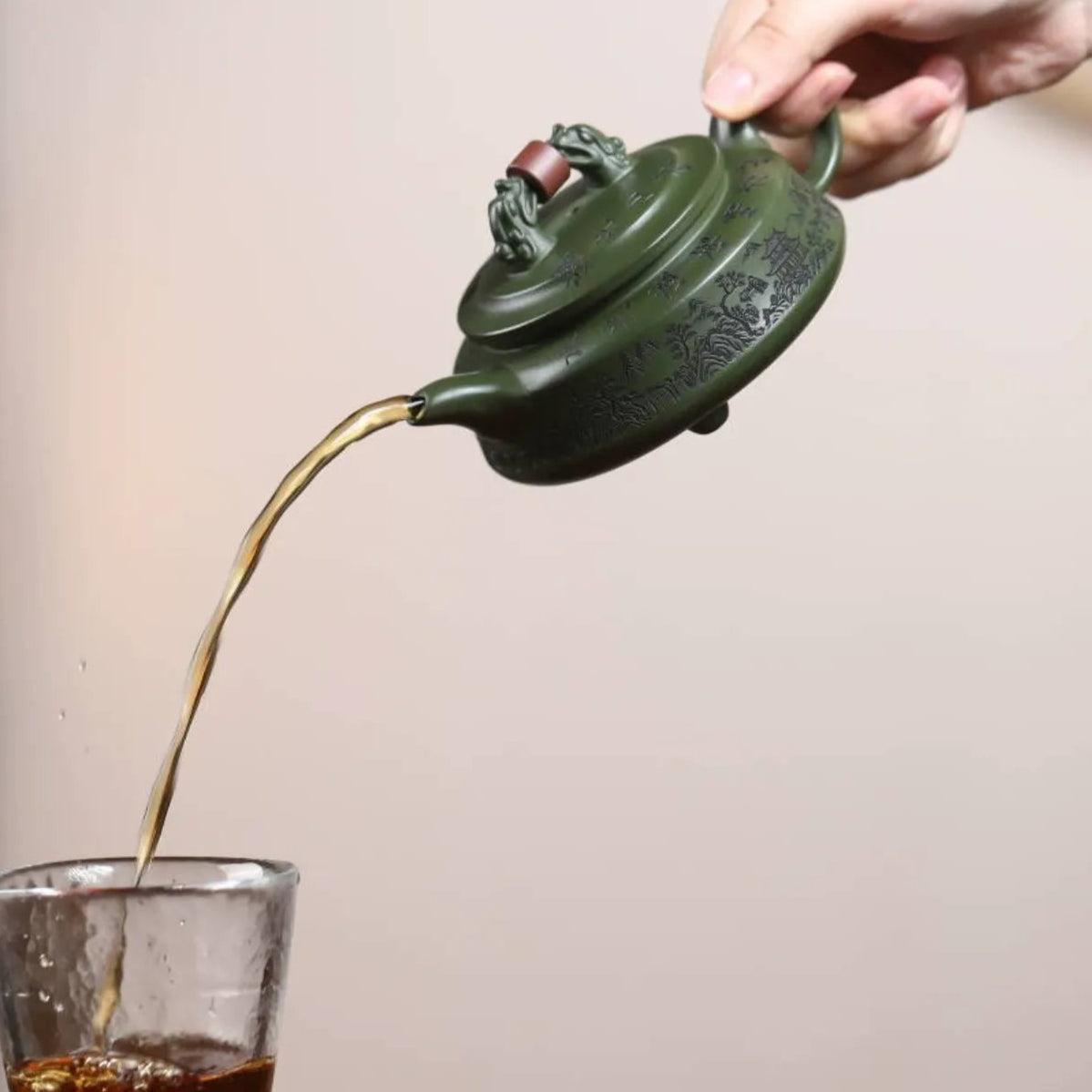 Jade Guardian Yixing Zisha Teapot — Green Clay, 230 ml