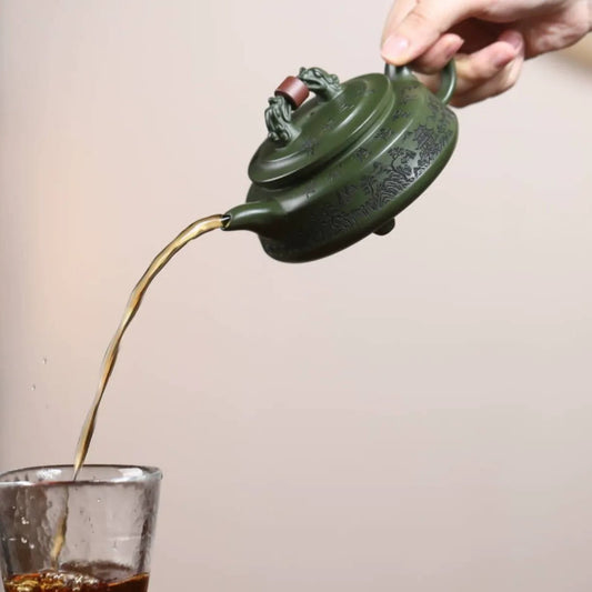 Jade Guardian Yixing Zisha Teapot — Green Clay, 230 ml