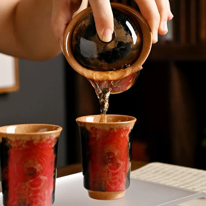 Handmade Zen style porcelain gaiwan for traditional Chinese tea ceremony in Bali