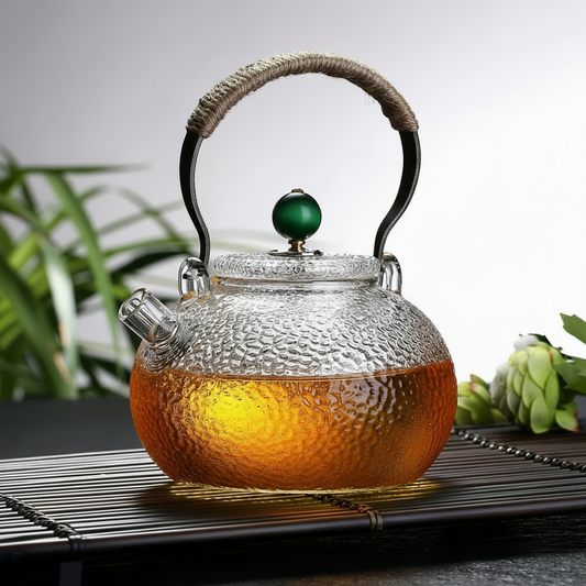 Glass Teapot with Copper Handle