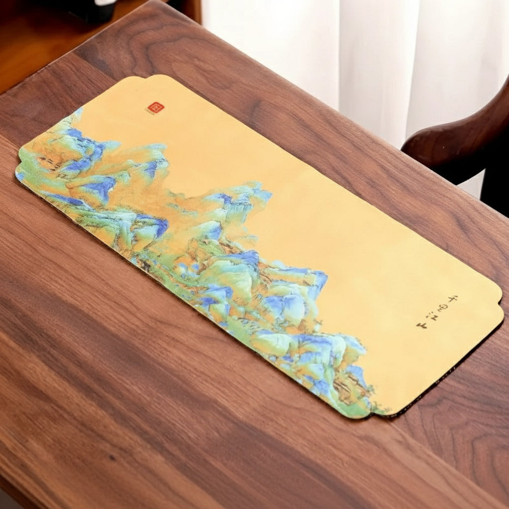 Tea Ceremony Towel — Bamboo Design with Calligraphy