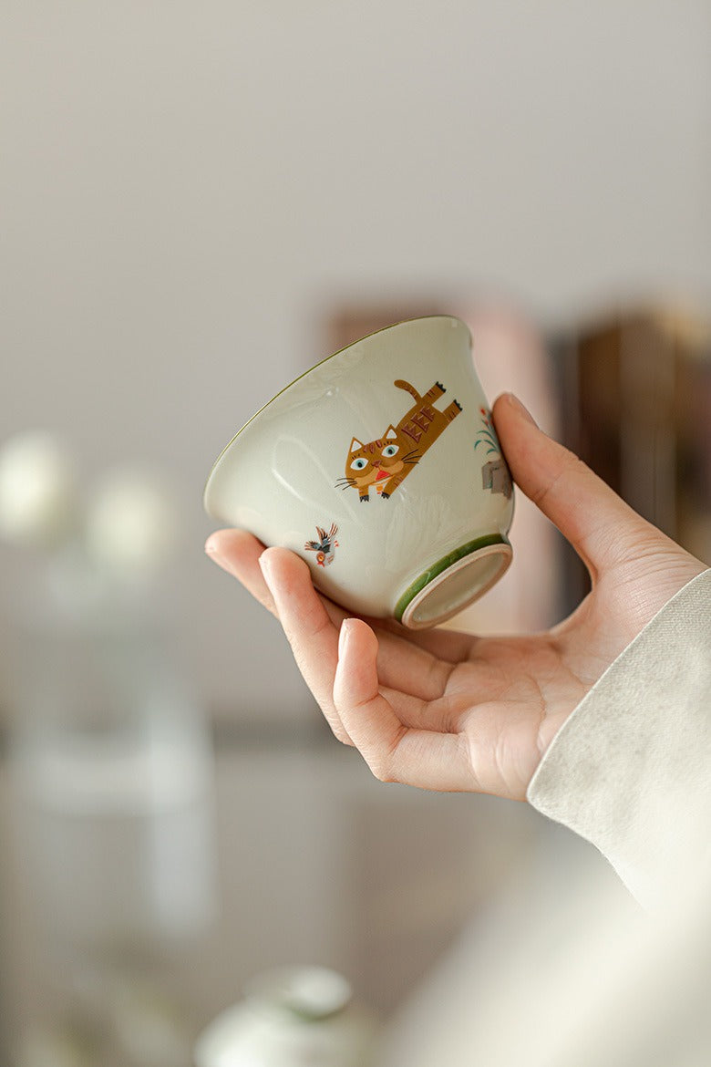 Moji Lu Qingde Cat Star  – Secret Blue Ceramic Tea Gaiwan Gongfu Tea Set