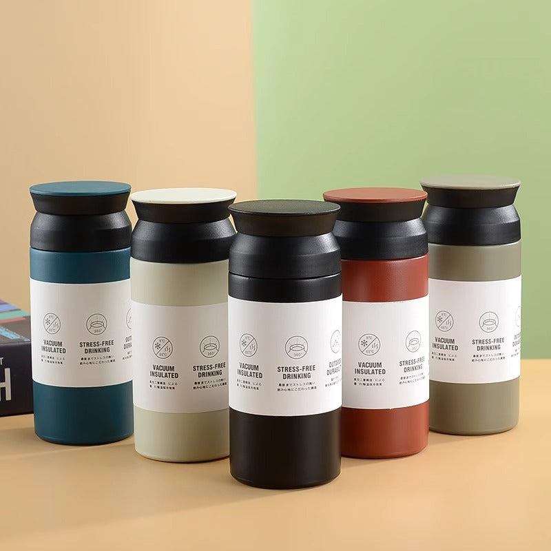 Vacuum insulated tea and coffee bottles 500ml – black, red, blue, white, green colors, travel mug collection