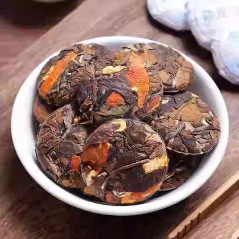 Aged Tangerine Peel White Tea Mini Cakes – Fuding Gongmei Shoumei, Premium Chenpi White Tea